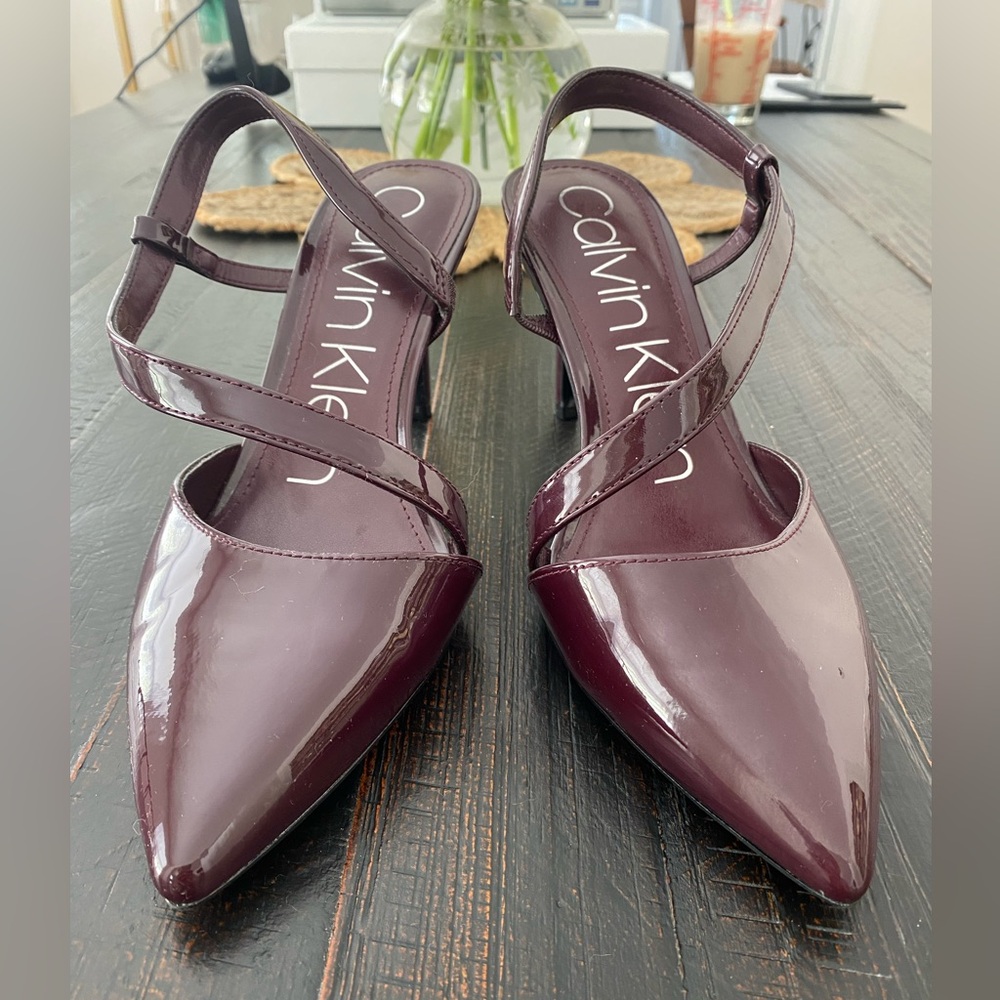 Calvin Klein Burgundy Slingback Pumps